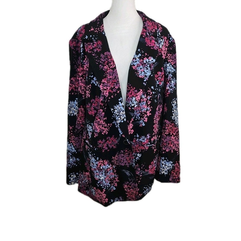 Lane Bryant The Bryant Blazer Floral Lilacs Womens Plus Size‎ 28 Poly Lined